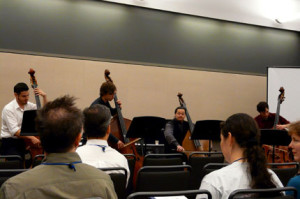 Leading the IUP Bass Ensemble: with Tony Grande, Brennan Proud, and Kevin Huhn. PMEA 2011 State Conference in Pittsburgh, PA